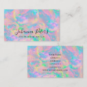 パステルカラー抽象芸術オパール名刺 名刺 (正面/裏面)