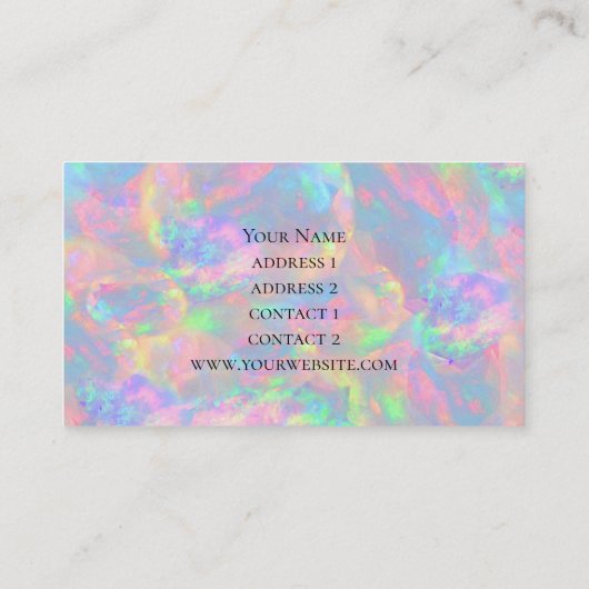 パステルカラー抽象芸術オパール名刺 名刺 (裏面)