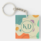 パステルカラー抽象芸術シェイプの背モダン景 キーホルダー (正面)
