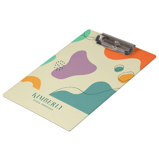 パステルカラー抽象芸術シェイプの背モダン景 クリップボード (アングル)