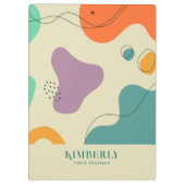 パステルカラー抽象芸術シェイプの背モダン景 クリップボード (裏面)