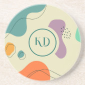 パステルカラー抽象芸術シェイプの背モダン景 コースター (正面)