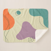 パステルカラー抽象芸術シェイプの背モダン景 シェルパブランケット (正面(横))