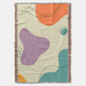 パステルカラー抽象芸術シェイプの背モダン景 スローブランケット (正面縦)