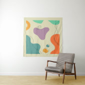 パステルカラー抽象芸術シェイプの背モダン景 タペストリー (インサイチュ(横))