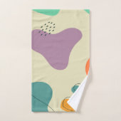 パステルカラー抽象芸術シェイプの背モダン景 バスタオルセット (ハンドタオル)