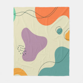 パステルカラー抽象芸術シェイプの背モダン景 フリースブランケット