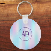 パステルカラー抽象芸術虹色の背景 キーホルダー (正面)