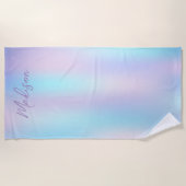 パステルカラー抽象芸術虹色の背景 ビーチタオル (正面)