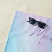 パステルカラー抽象芸術虹色の背景 ビーチタオル (インサイチュ)