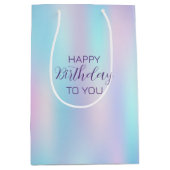 パステルカラー抽象芸術虹色の背景 ミディアムペーパーバッグ (正面)