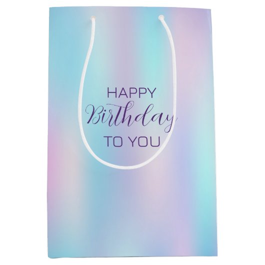 パステルカラー抽象芸術虹色の背景 ミディアムペーパーバッグ (正面)