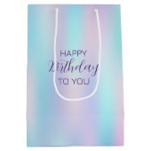 パステルカラー抽象芸術虹色の背景 ミディアムペーパーバッグ (裏面)