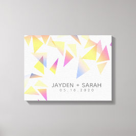 パステルカラー数々の紙吹雪ホワイト結婚ズ キャンバスプリント