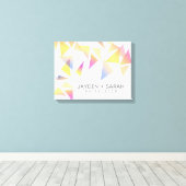 パステルカラー数々の紙吹雪ホワイト結婚ズ キャンバスプリント (インサイチュ (ウッドフロア))