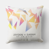 パステルカラー数々の紙吹雪ホワイト結婚ズ クッション (裏面)