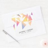 パステルカラー数々の紙吹雪ホワイト結婚ズ スクエアシール (封筒)