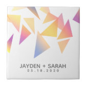 パステルカラー数々の紙吹雪ホワイト結婚ズ タイル (正面)