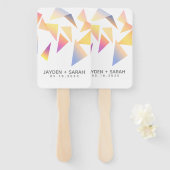 パステルカラー数々の紙吹雪ホワイト結婚ズ ハンドファン (正面&裏面)