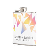 パステルカラー数々の紙吹雪ホワイト結婚ズ フラスク (左)