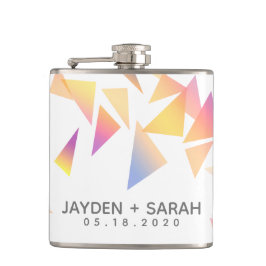 パステルカラー数々の紙吹雪ホワイト結婚ズ フラスク