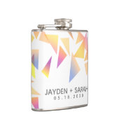 パステルカラー数々の紙吹雪ホワイト結婚ズ フラスク (右)