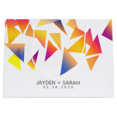 パステルカラー数々の紙吹雪ホワイト結婚ズ ラージペーパーバッグ (正面)