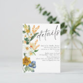 パステルカラー春ガーデンワイルドフラワー結婚ズ エンクロージャーカード (スタンド正面)