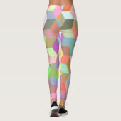 パステルカラー春&サマートレンディーキュービックスクウェア レギンス (裏面)