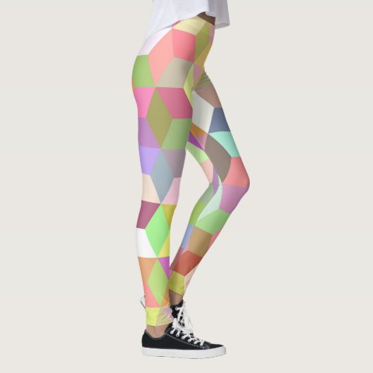 パステルカラー春&サマートレンディーキュービックスクウェア レギンス (右)