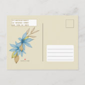 パステルカラー植物性テラリウム花赤ちゃんシャワー インビテーションポストカード (裏面)