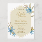 パステルカラー植物性テラリウム花赤ちゃんシャワー インビテーションポストカード (正面)