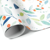 パステルカラー植物性離れのと果実のパターン ラッピングペーパー (ロールコーナー)