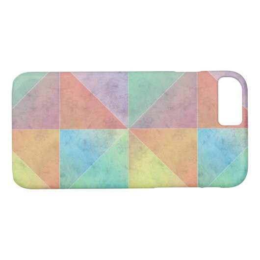 パステルカラー水カラー三角形ジオメトリアート Case-Mate iPhoneケース (裏面(横))