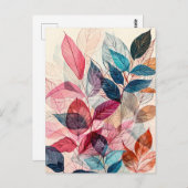 パステルカラー水彩イラストレーション離れ ポストカード (正面/裏面)