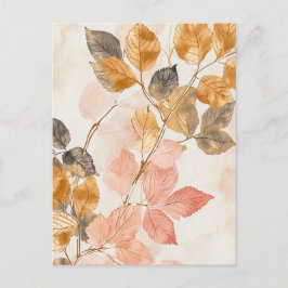 パステルカラー水彩イラストレーション離れ ポストカード