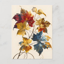 パステルカラー水彩イラストレーション離れ ポストカード