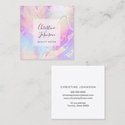 パステルカラー流体大理石 スクエア名刺 (正面/裏面)