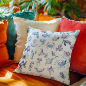 パステルカラー海獣パターン クッション