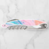 パステルカラー渦巻形の抽象芸術石 ソムリエナイフ (裏面)