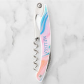 パステルカラー渦巻形の抽象芸術石 ソムリエナイフ (正面)