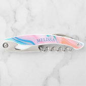 パステルカラー渦巻形の抽象芸術石 ソムリエナイフ (正面)