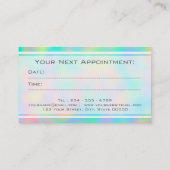 パステルカラー白いスクリプトヘア 予約カード (裏面)