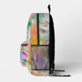 パステルカラー破れた紙ルック抽象芸術 プリントバックパック (右)