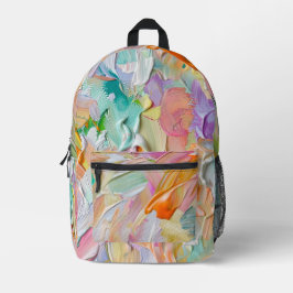 パステルカラー絵を描ブラシのストロークの外観抽象芸術 プリントバックパック