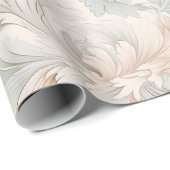 パステルカラー繊細な装飾フローラモチーフ ラッピングペーパー (ロールコーナー)