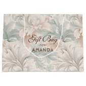 パステルカラー繊細な装飾フローラモチーフ ラージペーパーバッグ (正面)