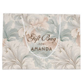 パステルカラー繊細な装飾フローラモチーフ ラージペーパーバッグ (裏面)