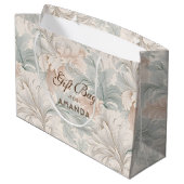 パステルカラー繊細な装飾フローラモチーフ ラージペーパーバッグ (裏面アングル)