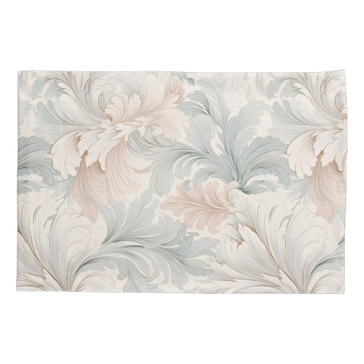 パステルカラー繊細な装飾フローラモチーフ 枕カバー (裏面)